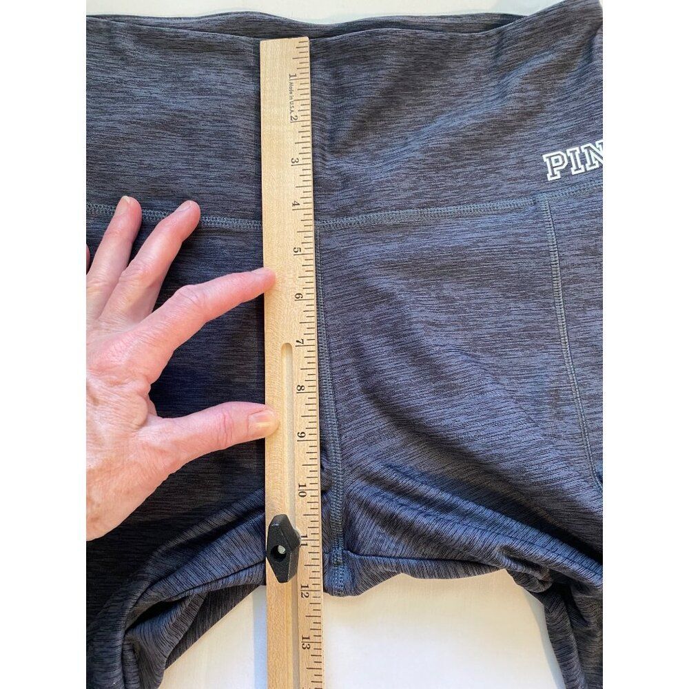 Victorias Secret Pink Ultimate Leggings Women L Gray Mesh Detail Gym Yoga Lounge - Picture 9 of 16